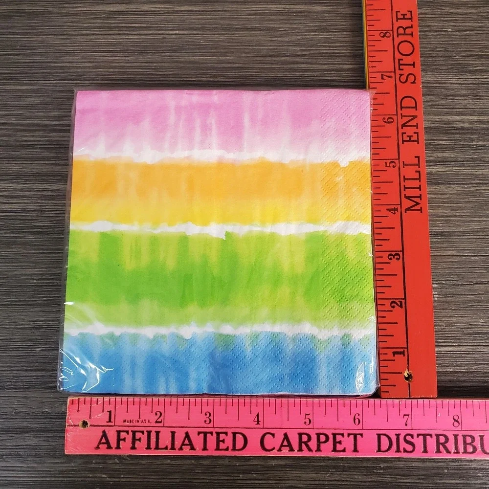 Happy‎ Birthday Paper Napkins Pink Zebra 16ct, Rainbow 16 ct - Lot Of 2